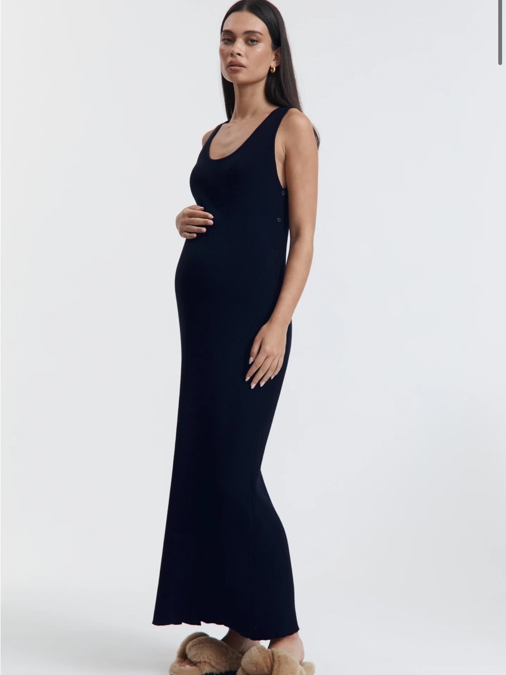 Legoe Heritage Resort Maternity Dress Navy Sleeveless Maxi Dress